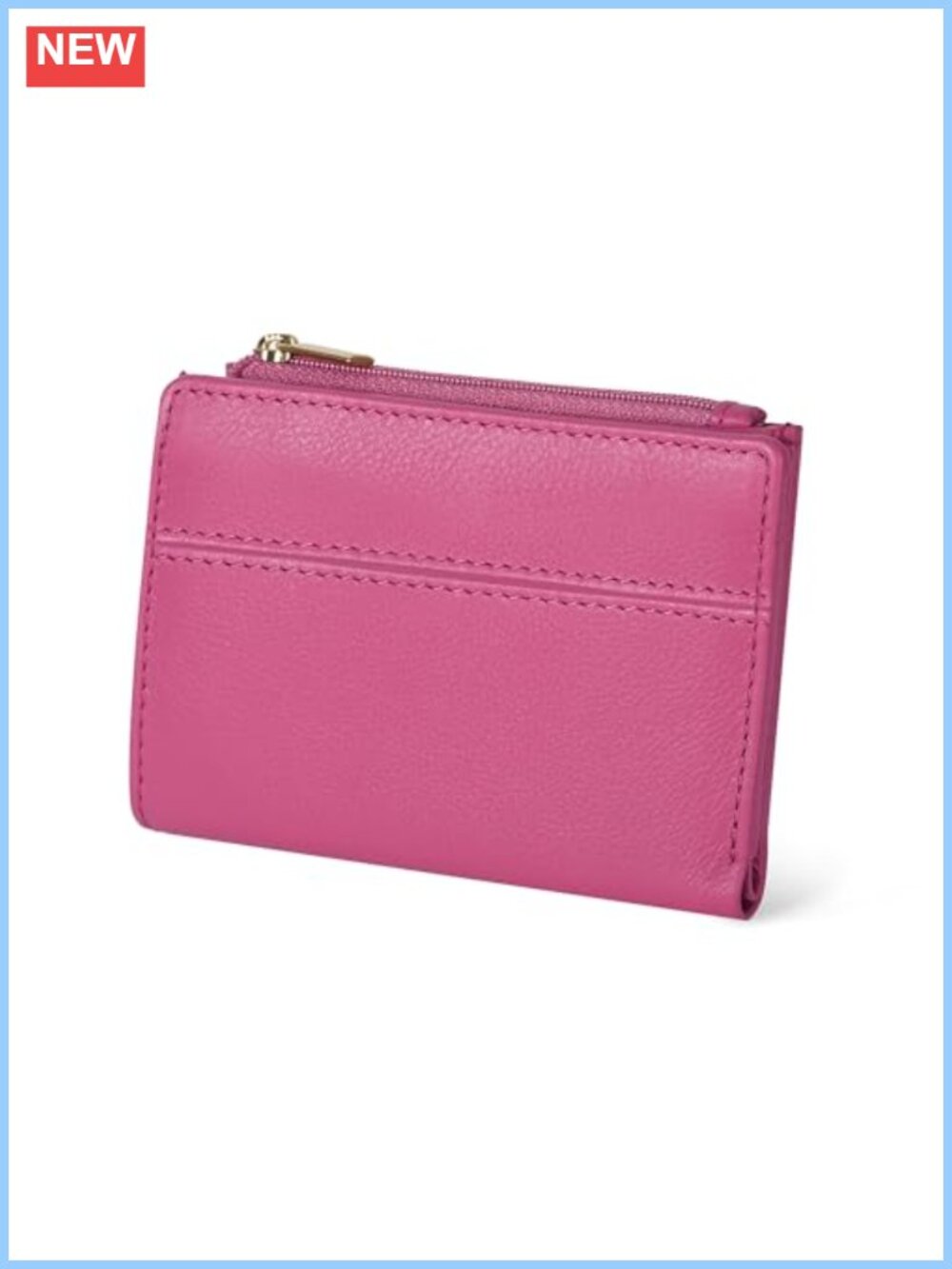 Full Grain Leather Wallet Women RFID Bifold Small Coin Purse ID